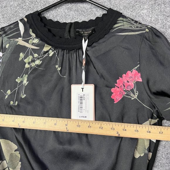 New Ted Baker Tileeyy Short-Sleeve Highland Woven Sweater Floral Jumper Size 1 - Picture 5 of 9